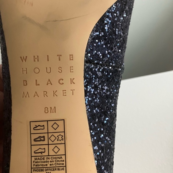 White House Black Market Glitter Heels in Dark Blue - Picture 4 of 6